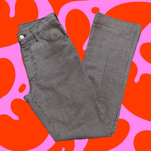 70s Vintage Wrangler Houndstooth Navy Unisex Size 30x36 Pants - Picture 1 of 8